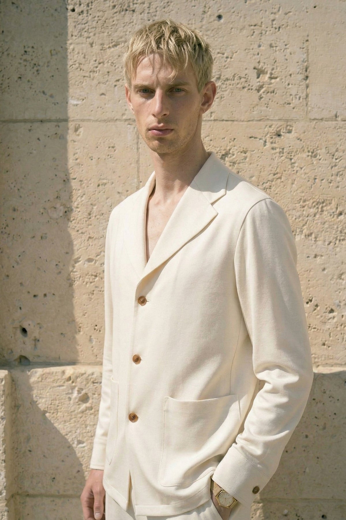 Avorio Fluido Relaxed Blazer Tailoring View