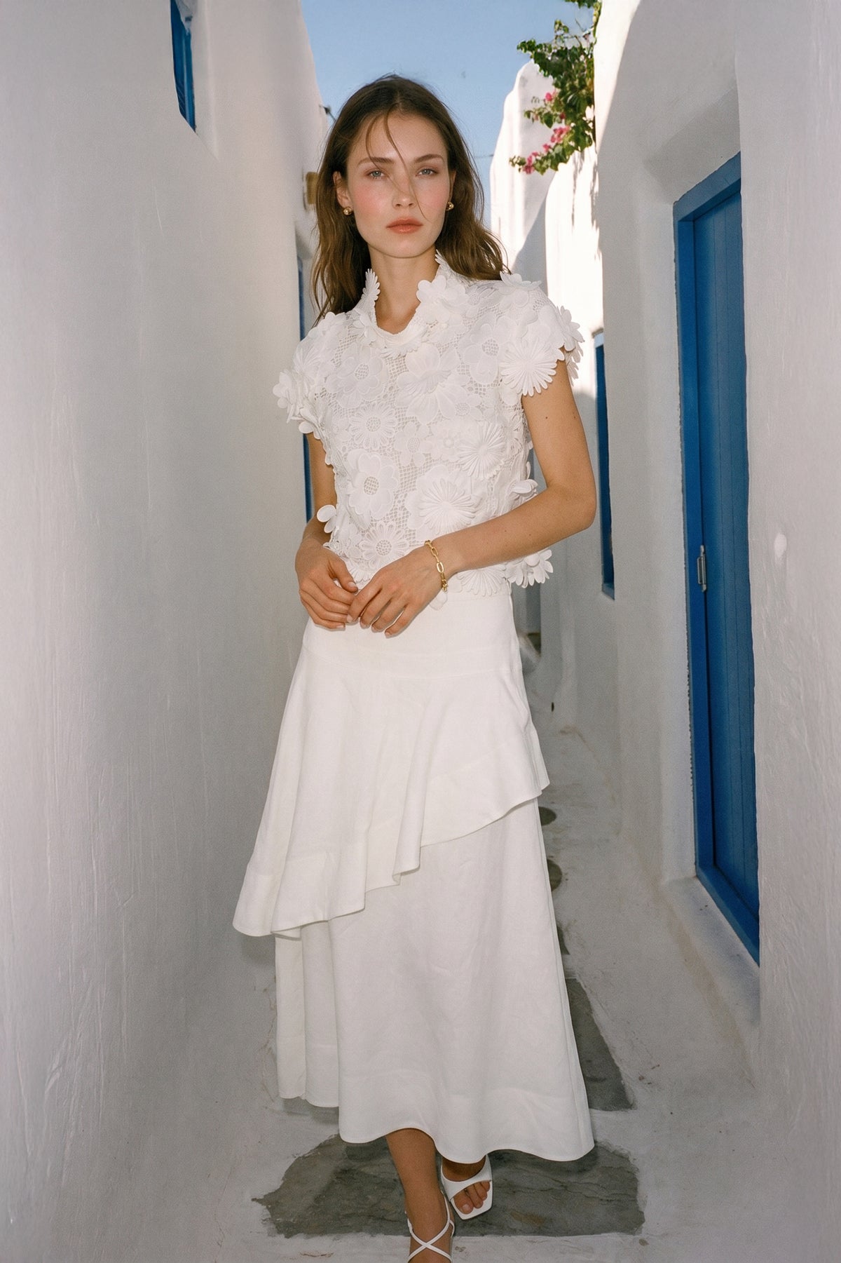 Fiorella Jardin Linen Skirt Alternate View